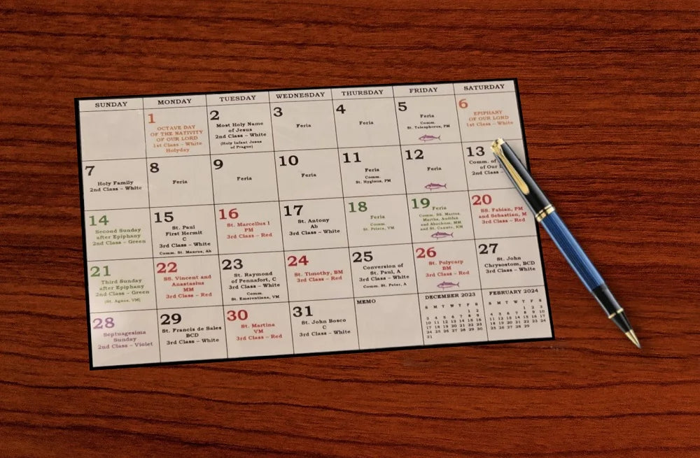 2026 Liturgical Mini Calendar