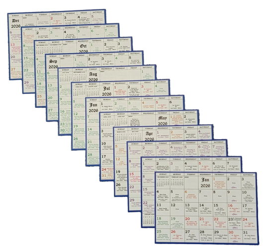 2026 Liturgical Mini Calendar