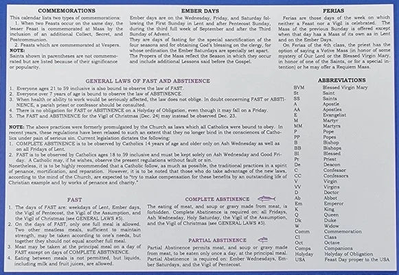 2027 Liturgical Mini Calendar