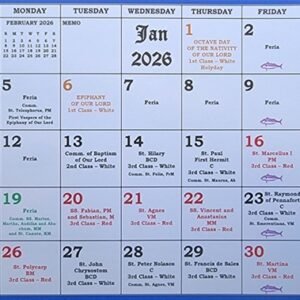 2026 Liturgical Mini Calendars